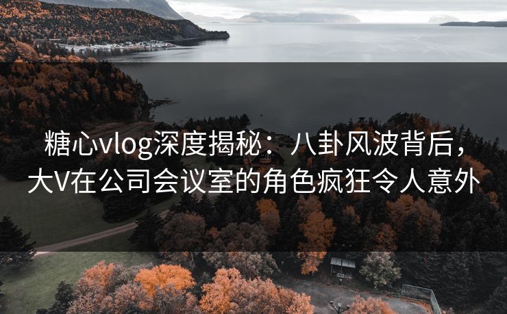 糖心vlog深度揭秘：八卦风波背后，大V在公司会议室的角色疯狂令人意外