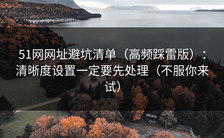 51网网址避坑清单（高频踩雷版）：清晰度设置一定要先处理（不服你来试）